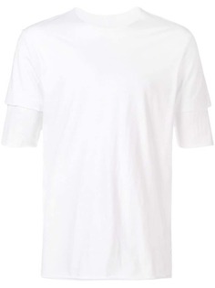 Attachment layered sleeve T-shirt
