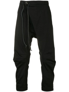 Attachment dropped crotch track pants