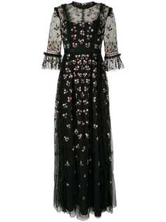 Needle & Thread вечернее платье с цветочной вышивкой