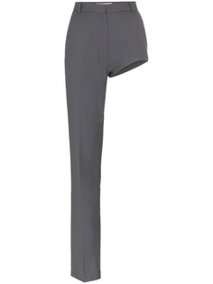PushBUTTON one-legged slim fit high-waisted trousers