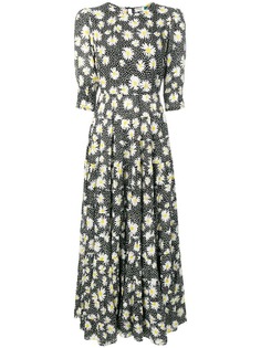 Rixo London леопардовое платье с цветочным принтом