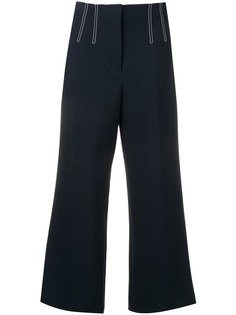 Veronica Beard contrast stitch cropped trousers