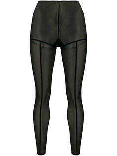 Ann Demeulemeester полупрозрачные леггинсы с контрастным швом