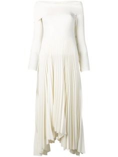 A.W.A.K.E. Mode bardot pleated maxi dress