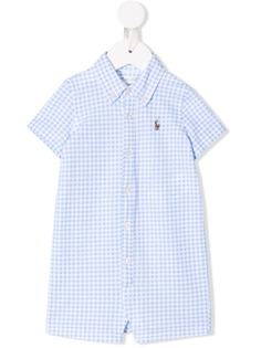 Ralph Lauren Kids ромпер с вышитым логотипом в клетку