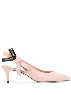 Pollini slingback logo pumps