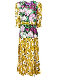 Rixo London леопардовое платье с цветочным принтом