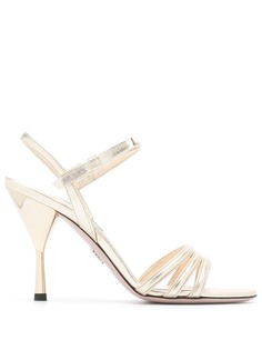 Prada metallic high-heel sandals