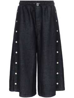 Sunnei wide-leg buttoned cropped denim trousers