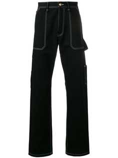 Versace эластичные джинсы с контрастной строчкой