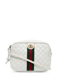 Gucci white GG small quilted-leather shoulder bag