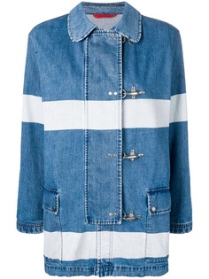 Fay striped denim duffle jacket