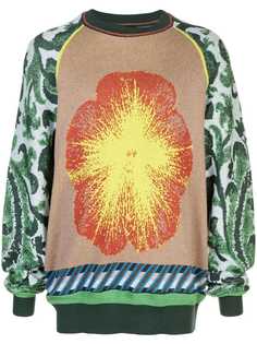Bernhard Willhelm floral contrast sweater