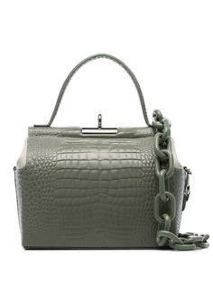 Gu_De Croc-effect leather shoulder bag