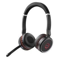 Наушники с микрофоном JABRA Evolve 75 Stereo MS, накладные, bluetooth, черный [7599-832-109]