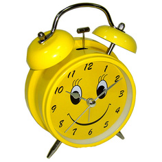 Часы Эврика Будильник Смайл D-11.6cm Yellow 91863 Evrika