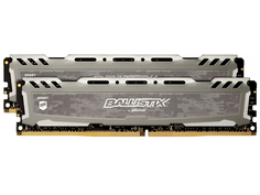 Модуль памяти Crucial Ballistix Sport LT Grey DDR4 DIMM 3200MHz PC4-25600 CL16 - 16Gb KIT (2x8Gb) BLS2K8G4D32AESBK