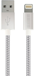 Кабель InterStep Apple Lightning - USB 2.0 Nylon, 1 м, Silver