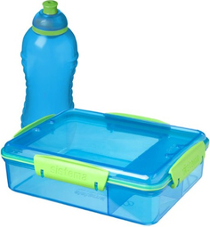 Контейнер с разделителем и бутылка для воды Sistema Lunch Pack, 975 мл Blue (41575)