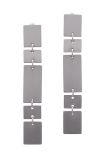 Серебристые серьги с геометрическим дизайном Adolfo Dominguez