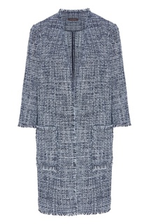 Серое пальто с бахромой Adolfo Dominguez