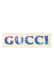 Белый комплект из повязки и напульсников Gucci