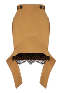 Бежевая юбка с асимметричной отделкой Self Portrait