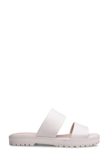Белые шлепанцы на плоской подошве Portal