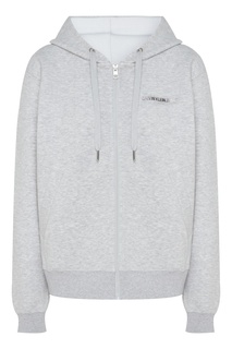 Серое худи на молнии Calvin Klein