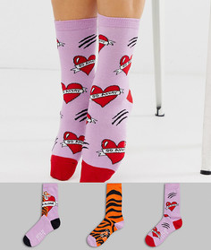 Набор носков Wild Feet Go Away Tiger - 3 пары - Фиолетовый Sock Shop