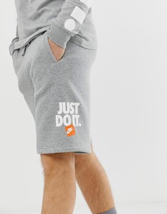 Серые флисовые шорты Nike Just Do It - Серый