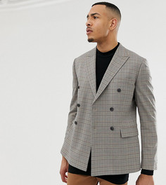 Серый зауженный блейзер в клетку ASOS DESIGN Tall - Серый