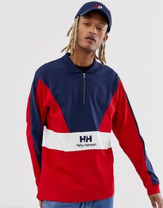 Красно-синий топ регби с молнией 1/4 Helly Hansen Urban Retro - Красный