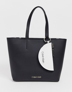 Сумка-шоппер из искусственной кожи с кошельком Calvin Klein - Черный