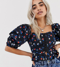 Топ-корсет с застежкой на крючки и оборками COLLUSION Petite - Мульти