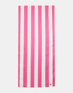Большое пляжное полотенце розового цвета в полоску Dock & Bay - Розовый
