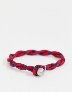 Красно-синий плетеный браслет Tommy Hilfiger - Красный