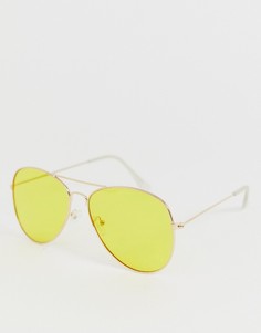 Солнцезащитные очки-авиаторы Vila - Желтый