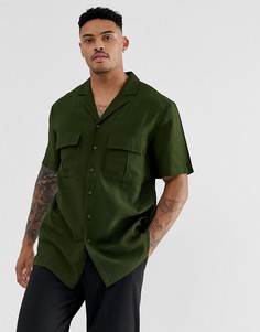 Рубашка цвета хаки классического кроя boohooMAN - Зеленый