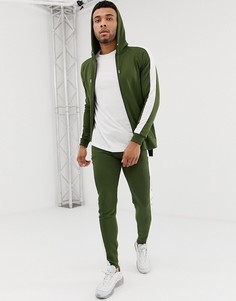Облегающий спортивный костюм цвета хаки boohooMAN - Зеленый