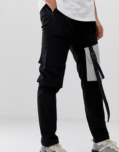 Черные брюки карго с контрастными карманами Sixth June - Черный