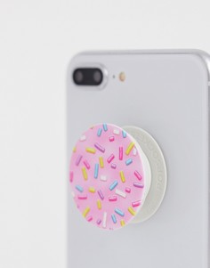 Розовая подставка для телефона с принтом кондитерской обсыпки Popsockets - Мульти
