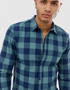 Зеленая рубашка в клетку Pull&Bear - Зеленый