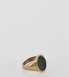 Кольцо-печатка с полудрагоценным камнем Reclaimed Vintage Inspired эксклюзивно для ASOS - Золотой