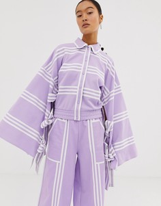 Фиолетовое кимоно в полоску adidas Originals x Ji Won Choi - Фиолетовый