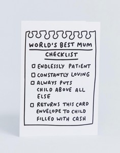 Открытка worlds best mum checklist Mothers Day Veronica Dearly - Мульти