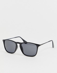 Квадратные солнцезащитные очки с зеркальными стеклами Jack & Jones - Черный