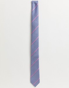 Сине-красный галстук в полоску Burton Menswear - Синий