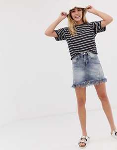 Джинсовая мини-юбка с необработанным краем Glamorous - Синий