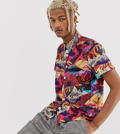 Рубашка классического кроя с принтом горы ASOS Made In Kenya - Синий